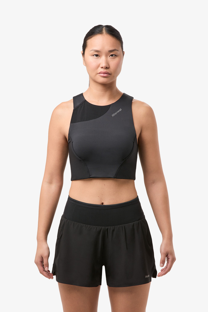 Trail Cropped Top W Black Black running Cropped Top for women